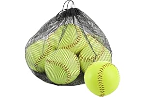 Tebery Yellow Sports Practice - 6 palline morbide da 12 pollici, dimensioni e peso ufficiali, non marcate e rivestite in pelle per giochi, allenamento e allenamento