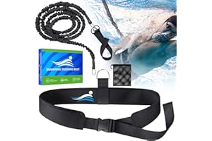 ROAXKOIS Cinturón de natación para Piscina, Ayuda de natación para Adultos, cinturón de natación para Adultos, Resistencia de natación con 2,5 – 7,5 m, Cuerda de natación Ajustable para Cualquier Piscina sin
