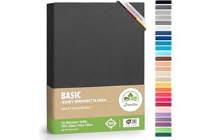 leevitex® Boxspringbett & Wasserbett Spannbettlaken | 100% Baumwolle | Markenqualität | Ökotex | 200 x 220 cm + 40 Steg - Anthrazit