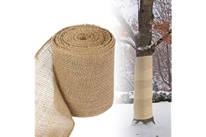 Tesmotor Bande de Protection en Toile de Jute Naturelle pour Arbre - 15CM x 20M - Résistant à I'hiver - Protection Contre Le Gel et l'humidité - Protection Nutritive pour Transplanter des Plantes