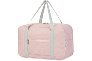 Narwey Sac de Voyage 40x20x25 Ryanair Cabine Bagage Pliable Sac Voyage Bagage Avion Sac de Sport Sac Weekend Femme Homme (Rose)