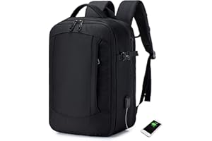 MISWAN Mochila Viaje Cabina Avión 40x20x25 Ryanair Impermeable Ordenador Portatil Backpack 15.6", Extensible con USB 20l Equipaje de Mano Bolsa de Viaje para Hombre y Mujer