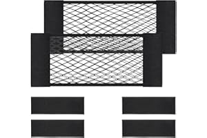 Xzenuo Filet de Bagages pour Voiture, Organisateur de Coffre pour Camping-Car, Filet de Rangement élastique avec Bandes Auto-agrippantes, Pochette Universelle pour Voiture/SUV (2, 25 x 60cm)