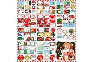 ZEIHOO Etiquette Cadeau Noel, 102Pcs Etiquettes de NoEl, Etiquette Autocollantes Noel, Etiquette de Noel Autocollants, Etiquette Cadeau Noel, pour Emballage Cadeau Cartes Bricolage Noel Decoration