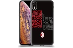 Head Case Designs Licenza Ufficiale AC Milan Testo Adulti Custodia in Gel [Protezione di Grado Militare] Compatibile con Apple iPhone XR