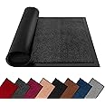 FB FunkyBuys Washable Dirt Trapper Door Mats Indoor & Outdoor, Heavy Duty Non Slip Doormats, Rubber Backed Floor Mat, Super Absorbent Front Door Mat, Entrance Rug (Anthracite-Plain, 120cm x 180cm)