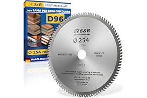 S&R Lama Sega Circolare 254 x30 mm 96 Denti. Lama TCT per Legno e multimateriale