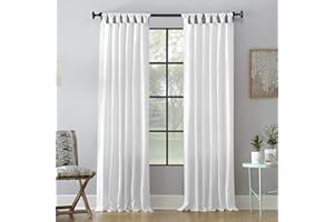 Archaeo Twist Tab Curtain, Fabric, White, 52" x 84"
