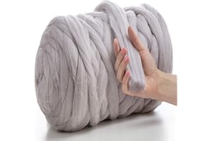 MeriWoolArt® 100% Lana Merino Hilo Grueso de Manta XXL 4-5cm, Hilo Gigante, Merino Mana Gruesa suave, Fieltro de Lana Seco Mojado, DIY Manta Grande Lana Regalo Navidad