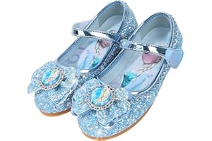ZOUPREME Princess Shoes for Girls Elsa Flats, Kids Costume Ballerinas for Party Shows Wedding