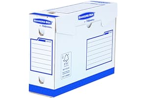 Fellowes 4472702 Boites d'Archives Bankers Box Heavy Duty Charge Lourde Format A4+ Dos de 10cm - Montage Manuel Blanc/Bleu (Lot de 20)