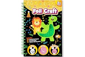 LIKYMO Foil Art for Kids - Foil Craft Book Art and Craft for Kids, DIY Creative Activity Gifts for 4 5 6 7 8 9 Year Old Girls Boys (Dinosaurs)