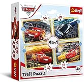 Trefl 34608 READY, STEADY, GO! / DISNEY CARS 3, 4'&uuml; 1 Arada Set, Standart