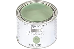 bianco Shabby® Chalk Paint Verde Salvia Peinture à la craie pour meubles et murs, effet vintage, shabby chic, extra mat (0,5 Liters)