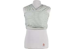 Ergobaby Babytragetuch für Neugeborene ab Geburt bis 11kg, Baby Tragetuch Elastisch, Sling Wickeltuch 100% Viskose, Navy Gingham Stripe