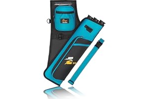 SUNYA Archery Hip Quiver for Arrows. Includes 3 Tubes Arrow Holder, Accessories Pockets and Waist Belt. Fit for Compound and Recurve Bow Practice.