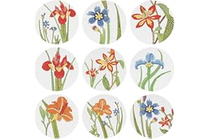 EXQULEG 9 szt. podstawek do malowania diamentowego, okrągłe podstawki z uchwytem, zajączki wielkanocne, jajka DIY, do malowania diamentowego, podstawki na kieliszki, kieliszki do wina, wazonów (BD218)