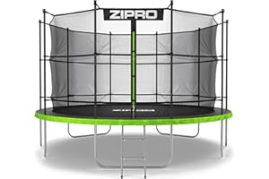 ZIPRO JumpPro IN Trampolino da Giardino, Trampolino per Bambini, con Rete Interna, Resistente alle Intemperie, Protezione UV, Portata 100-150 kg, Ø 183/252/312/374/435/496 cm