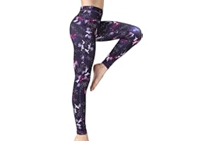 FLYILY High Waist Gym Leggings for Women Tie-dyed Floral Galaxy Printed Running Yoga Pants Workout Running Butt Lift Compression Leggings