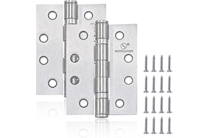 SORGMACH Scharniere Klappbar, 100x76x2.5 mm türscharniere für holztüren Satin-Nickel Scharniere für Innen- und Außentüren von Wohnsitz und Geschäftsgebäuden（Eisen, 2 Stück）