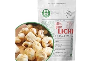 ZINGY ZOO Lychee Entero Liofilizado | 100% Natural Fruta Liofilizada de Lichi | Puros Frutos Secos | Lychee Liofilizado Sin Azúcar Añadido | Gefriergetrocknete Lichi | Zingyzoo
