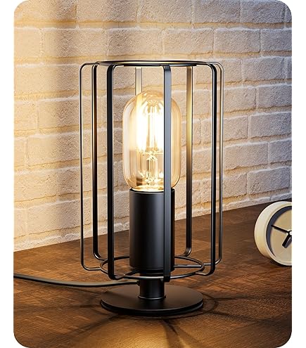 MiniSun | Contemporary Matt Black Crescent Frame Dome Table Lamp - View #6