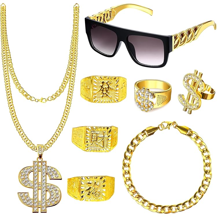 Grote gouden carnaval / verkleed ring - van kunststof - over the top | Fun en Feest