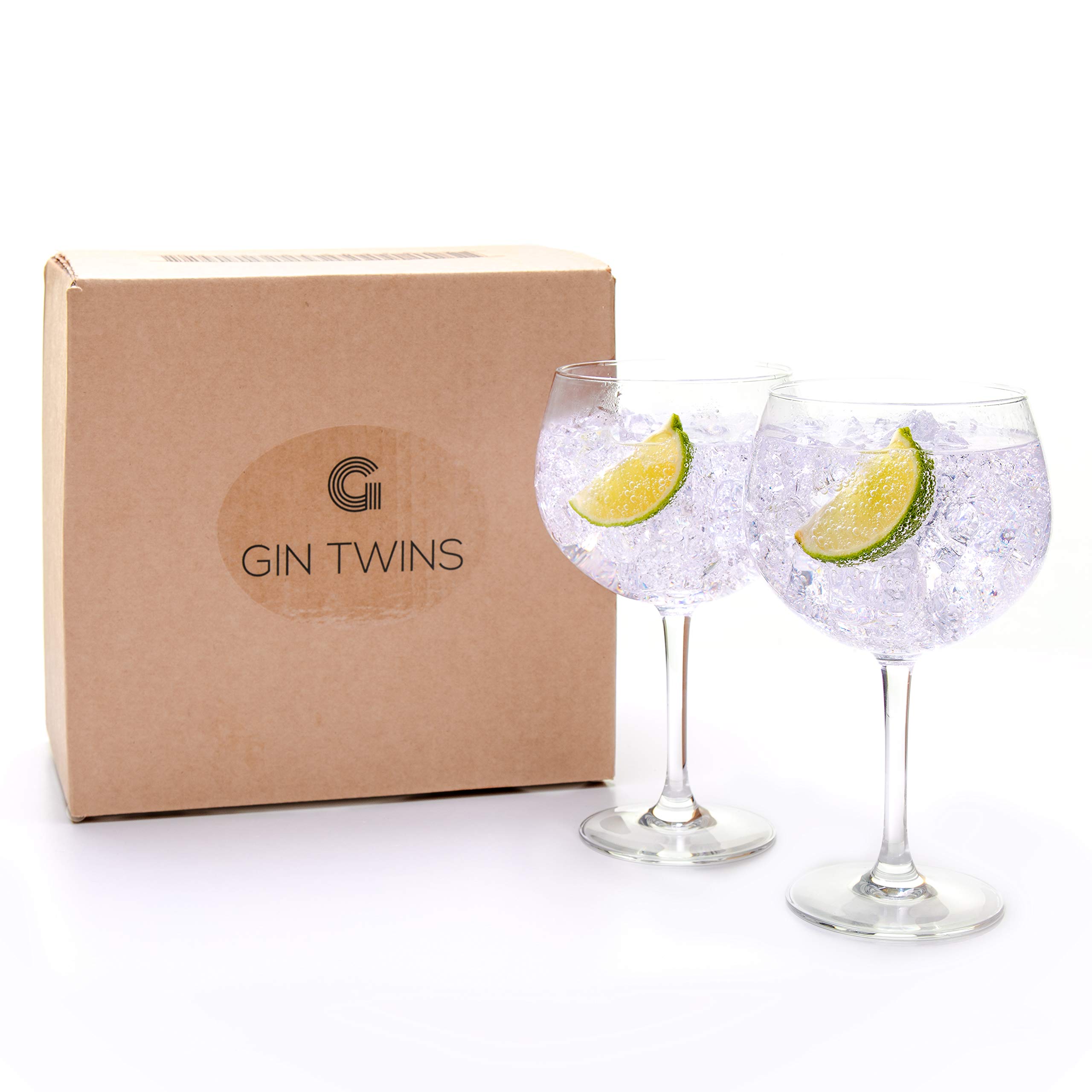 Gin Twins Set of 2 Large Gin Glasses Balloon Style Glasses for