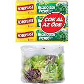 Koroplast 3'l&uuml; &Ccedil;ok Al Az &Ouml;de Ekonomik Paket Orta Boy 90'lı Buzdolabı Poşeti, Sızdırmaz &amp; BPA İ&ccedil;ermez Gıda Saklama Torbası, Et
