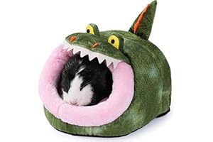 JanYoo Kleintierhöhle für Chinchilla, Igel, Meerschweinchen, Käfigzubehör, Spielzeug, für Bartagame, Hamster, Frettchen, Ratte(Krokodil,L)