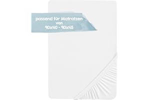 ‎ROBA roba Spannbettlaken safe asleep 40 x 90 – 45 x 90 - Baby Bettlaken für Stubenwagen und Wiegen - Bio Baumwolle - GOTS und Oeko-Tex Standard 100 - Weiß