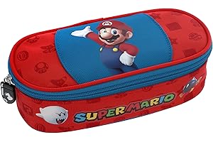 FRANCO COSIMO PANINI SUPER MARIO piórnik do szkoły owalnej, zorganizowany, niebieski, niebieski, swobodny, niebieski, nonszalancki