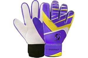 SPORTOUT Kids Junior Goalkeeper Gloves,Boys and Girls Training Gloves with Double Wrist Protection and Non-slip Wear Resistant Latex Material to Give Splendid Protection