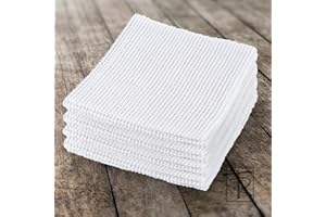 TERNOS - Chiffons de nettoyage en coton - Chiffons de nettoyage réutilisables polyvalents - Serviette grille pour éclaircir la vaisselle, Miroirs, Voiture - Pack de 4