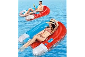 Popolic Colchoneta Hinchable Piscina Flotadores Piscina Hamaca de Agua Hamaca Flotante Inflable Juguetes Piscina Playa
