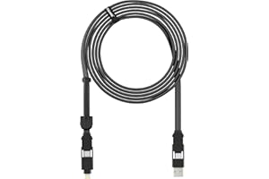Rolling Square inCharge XL 300 cm - kabel USB typu c, uniwersalny kabel komórkowy, dla mężczyzn, uniwersalna ładowarka do telefonu komórkowego 6 w 1, gadżet techniczny, czarny, kabel Lightning 100 W