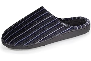 Isotoner Chaussons pantoufles Mules homme ultra confortables, semelle à mémoire de forme et soutient de la voûte plantaire, EU,