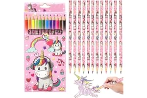 ‎PELLINCH Pellinch Einhorn Buntstifte,12 Farbstifte Colour für Kind Erwachsene,Kindermalstifte mit 12 Verschiedenen Farben Zeichnen Kinder Bastelset Malen Stifte Schulbelohnungsschüler,Geburtstagsfeiern