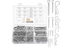 JTTXIU 356 Pz Assortimento di Coppiglie Elastiche Cotter Pins, Coppiglie Spaccate e Copiglie R Clips, Coppiglia Spaccate, Coppiglie di Sicurezza Coppiglie Set, Spine di Coppiglie a Molla per Trattori Auto