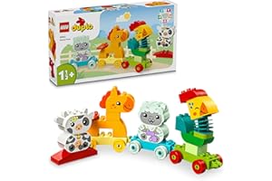 LEGO DUPLO My First Animal Train Toy for Toddlers, Creative Bricks Learning Set with Rooster, Horse, Lamb & Cow Farm Animals, Birthday Gift for Nature-Loving Boys & Girls Aged 1.5 Plus Years Old 10412