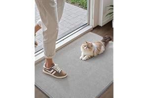COLOR&GEOMETRY Wycieraczka Antypoślizgowa, Chłonna, Wewnętrzna, Wejściowa, Zmywalna, Niskoprofilowa do Przedpokoju, Jasnoszara (Podwinięta, Bez Zagnieceń)