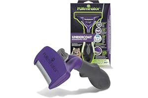 FURMINATOR Outil de Toilettage Pour Chat de Grande Taille à Poils Longues - Elimine 90% des Poils – Nettoyage en 1 clic - Conçu et Recommandé par des Professionnels - Sans Bisphénol A,Noir