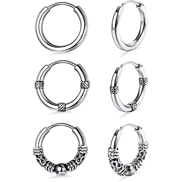 ZIPPICE Wikinger Creolen, 925 sterling zilver, Viking Rune zwarte