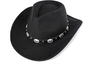 INOGIH Cappello Western Cowboy con cintura per Donne - Cappello panama in feltro di lana