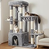 Heybly Scratching Post for Cats 120 cm &ndash; Tower for Adults with XL Base, Includes Multiple Levels, Plush Furniture, Scratcher,