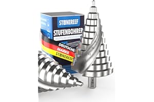 Stufenbohrer 6–60 mm aus HSS 4241 – Spiralnut mit 12 mm Schaft – Kegelbohrer Schälbohrer für Metall Kunststoff Holz – extra großer Lochbohrer für präzise Bohrungen