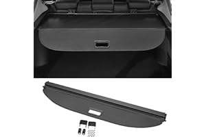 Motoforti Car Trunk Retractable Cargo Cover for Volkswagen Tiguan 2007-2016 Retractable Rear Trunk Parcel Shelf, Canvas, with Accessories, Carbon Fiber Black