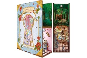 Tonecheer DIY Book Nook Kit, Puzzle 3D in Legno Adulti fai da te Libro Nook Miniature da Costruire Modellismo da Costruire, Book Scaffale Inserto Decorazione Regalo