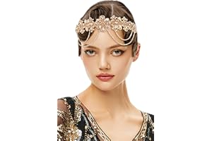 BABEYOND Serre-tête Gatsby Flapper années 1920 avec strass - Accessoire Charleston pour femme