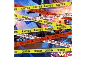 Jsdoin, Decoraciones de Halloween, cinta amarilla de advertencia de peligro, 30 mt, ideal para fiestas de zombie, Halloween, casa embrujada, etc
